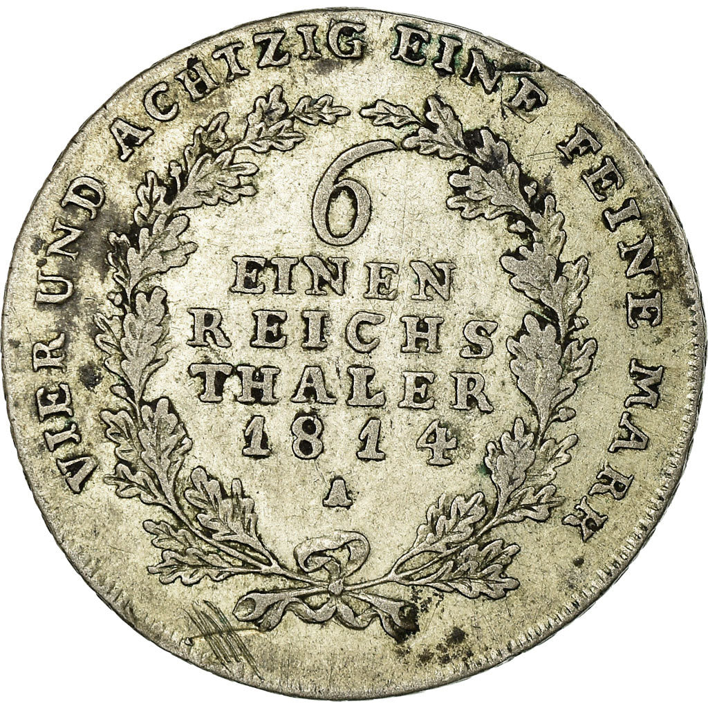 Coin, German States, PRUSSIA, Friedrich Wilhelm III, 1/6 Thaler, 1814, Berlin