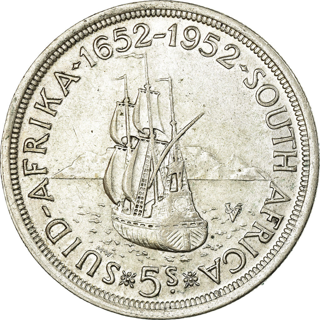 Coin, South Africa, George VI, 5 Shillings, 1952, EF(40-45), Silver, KM:41