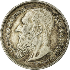 Coin, Belgium, Leopold II, 2 Francs, 2 Frank, 1909, EF(40-45), Silver, KM:59