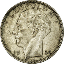 Coin, Belgium, Leopold III, 20 Francs, 20 Frank, 1935, VF(20-25), Silver, KM:105