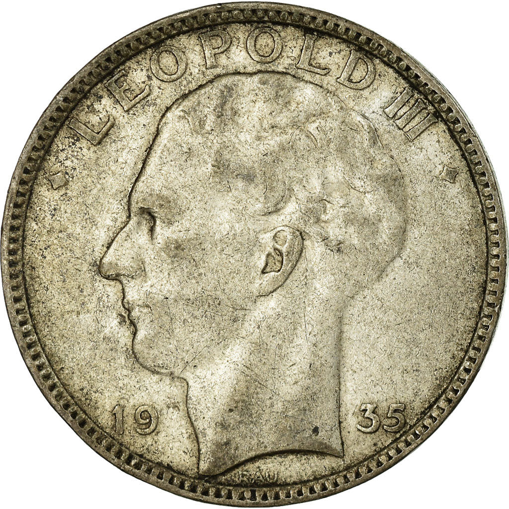 Coin, Belgium, Leopold III, 20 Francs, 20 Frank, 1935, VF(20-25), Silver, KM:105