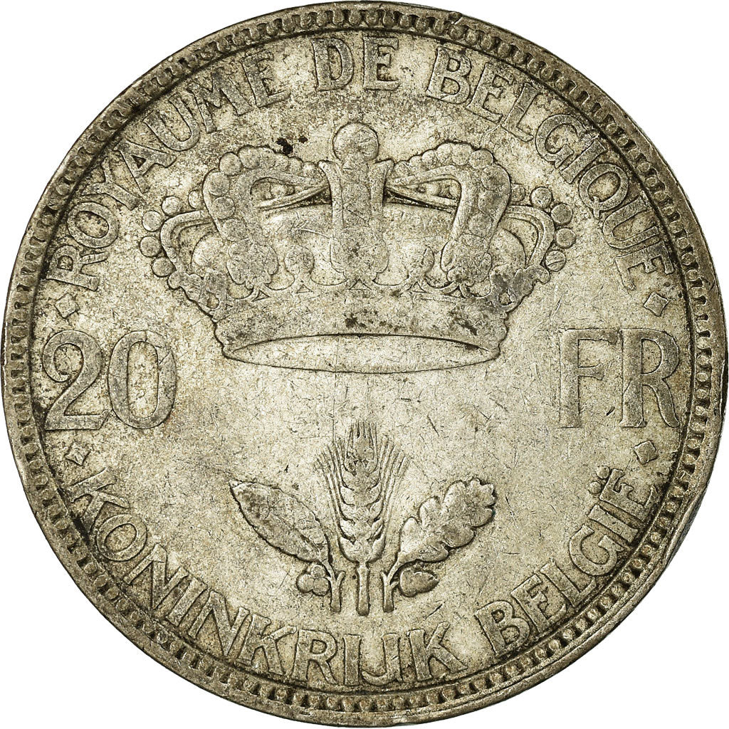 Coin, Belgium, Leopold III, 20 Francs, 20 Frank, 1935, VF(20-25), Silver, KM:105
