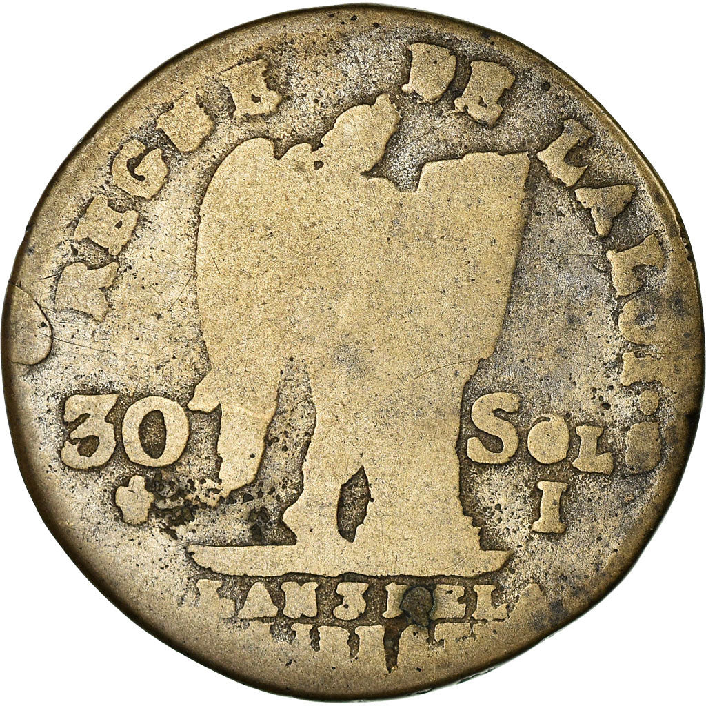 Coin, France, Louis XVI, 30 sols françois, 30 Sols, 1791, Limoges, Contemporary