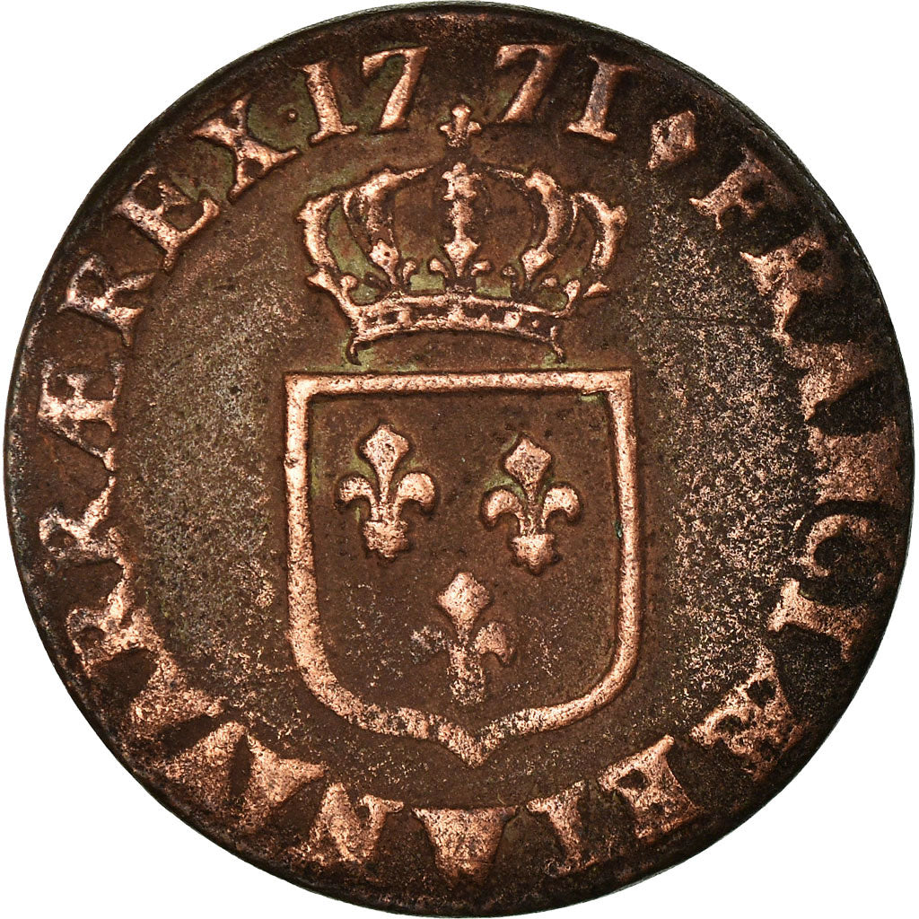 Moneta, Francia, Louis XV, Demi sol à la vieille tête, 1/2 Sol, 1771, Lille