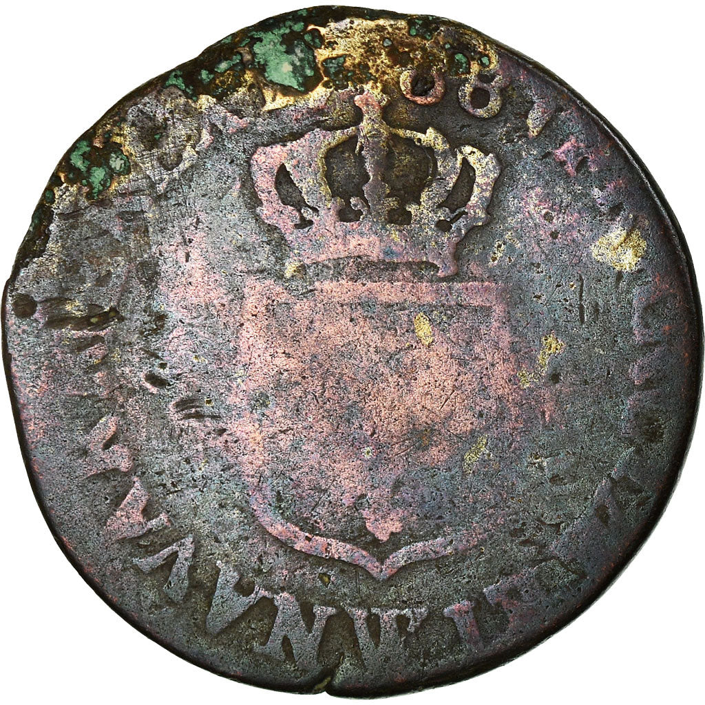 Moneta, Francja, Louis XVI, 1/2 Sol ou 1/2 sou, 1/2 Sol, 1788, Lille, VG(8-10)