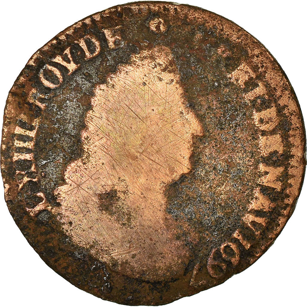 Coin, France, Louis XIV, Liard de France au buste âgé, troisième type, Liard