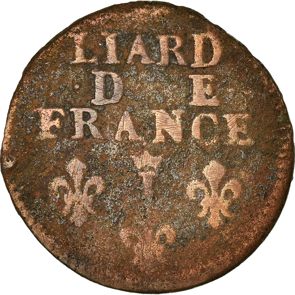 Coin, France, Louis XIV, Liard de France au buste âgé, troisième type, Liard