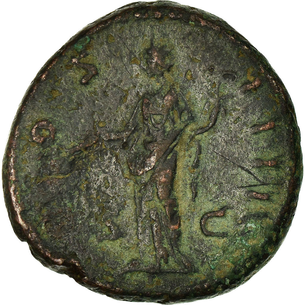 Moneta, Hadrian, As, 155-156, Roma, BB, Bronzo