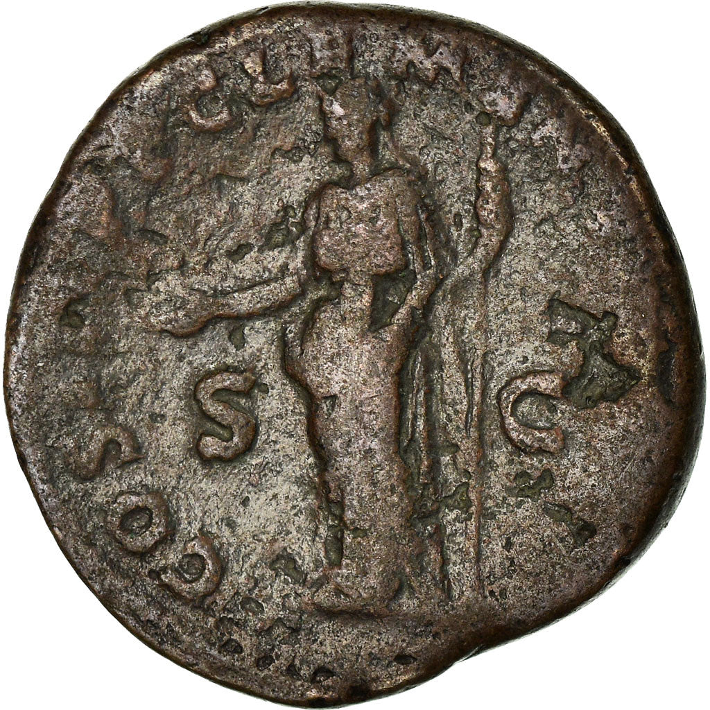 Moneta, Hadrian, As, 130 BC, Roma, MB, Bronzo