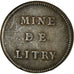 Moneda, Francia, Mines de Litry, Litry, 15 Sous, Rare, BC+, Cobre