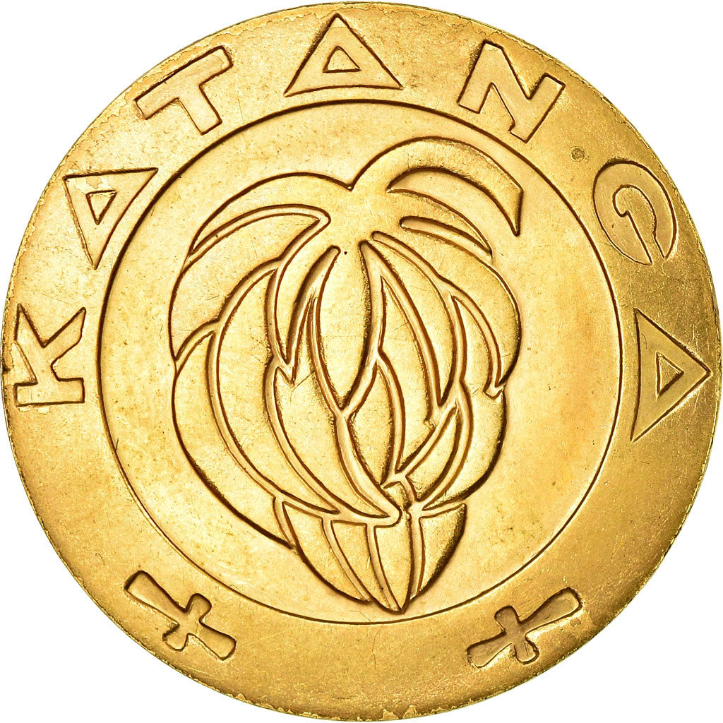 Coin, Katanga, 5 Francs, 1961, MS(60-62), Gold, KM:2a