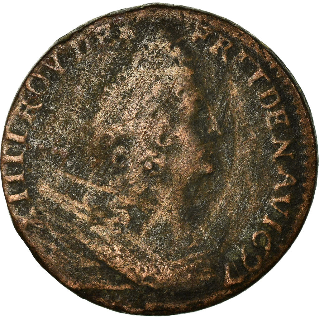 Moneta, Francia, Louis XIV, Liard de France au buste âgé, troisième type