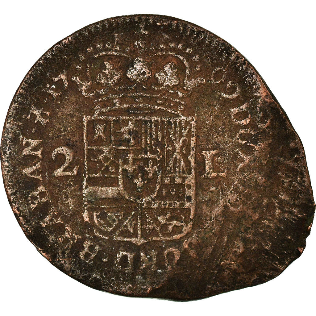 Münze, Spanische Niederlande, NAMUR, Philip V of Spain, 2 Liards, 1709, Namur