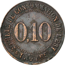 Moneta, Francja, 10 Centimes, VF(30-35), Miedź, Elie:25.3