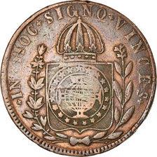 Moneta, Brasile, Pedro II, 40 Reis, 1832, Rio de Janeiro, Countermarked on 80