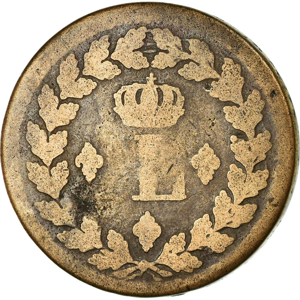 Moneta, Francia, Louis XVIII, Decime, 1814, Strasbourg, MB, Bronzo, KM:701