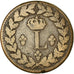 Moneta, Francia, Louis XVIII, Decime, 1815, Strasbourg, MB, Bronzo, KM:701