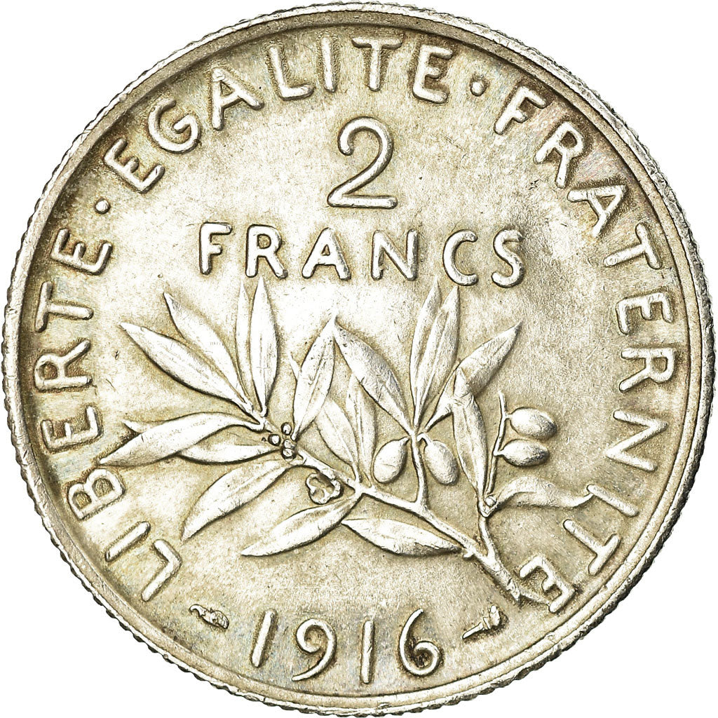 Monnaie, France, Semeuse, 2 Francs, 1916, Paris, TTB+, Argent, Gadoury:532