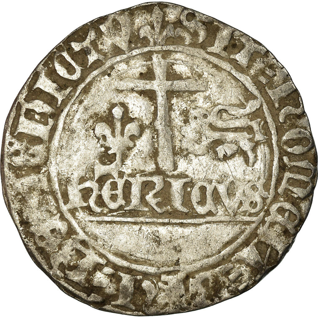 Coin, France, Henri VI de Lancastre, Blanc aux Écus, Saint Lô, VF(30-35)