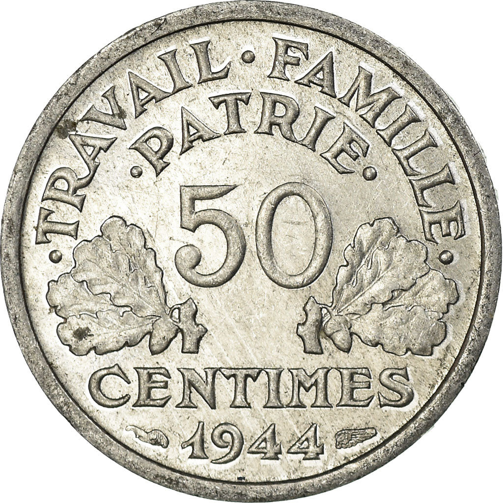 Coin, France, Bazor, 50 Centimes, 1944, Beaumont - Le Roger, AU(50-53)