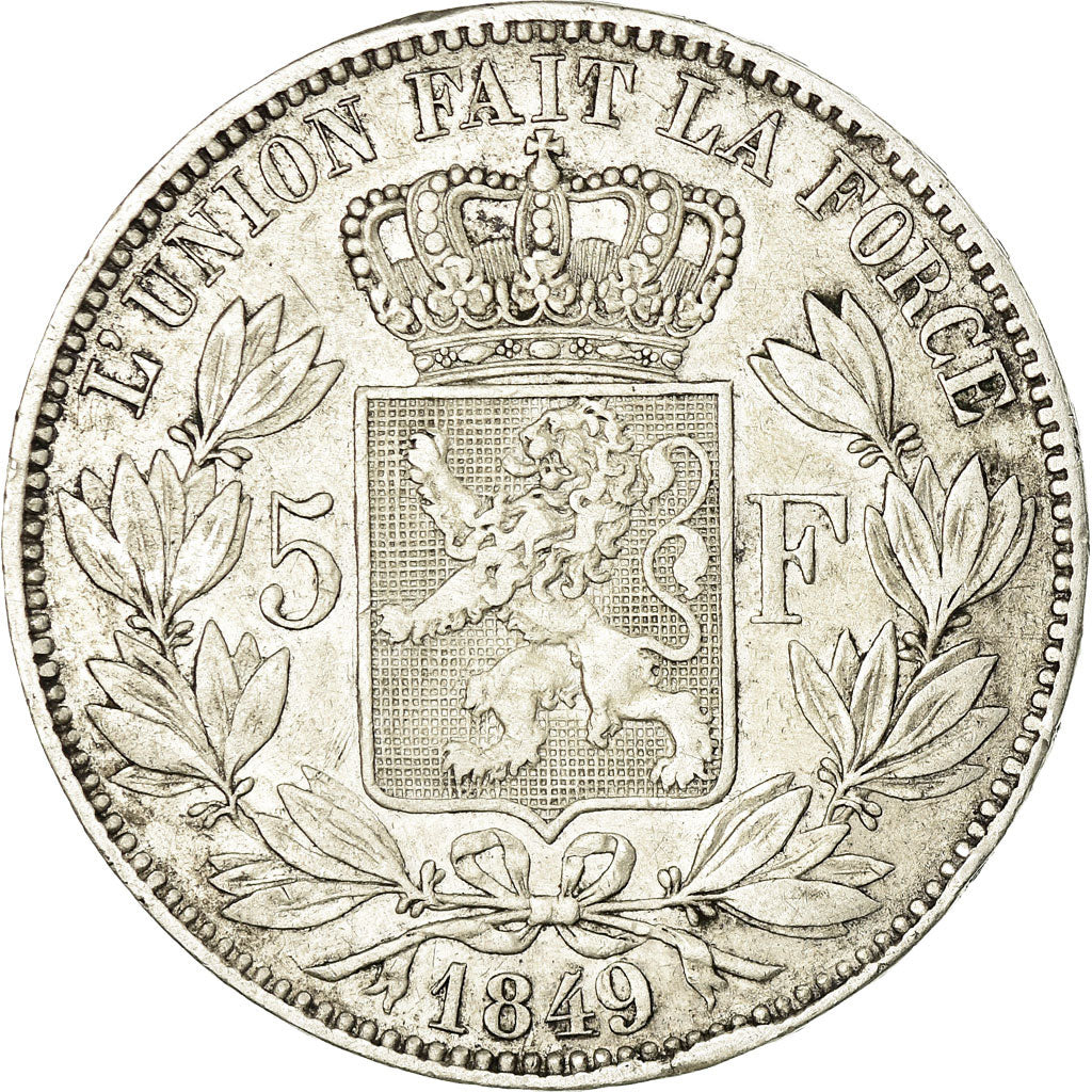 Coin, Belgium, Leopold I, 5 Francs, 5 Frank, 1849, VF(30-35), Silver, KM:17