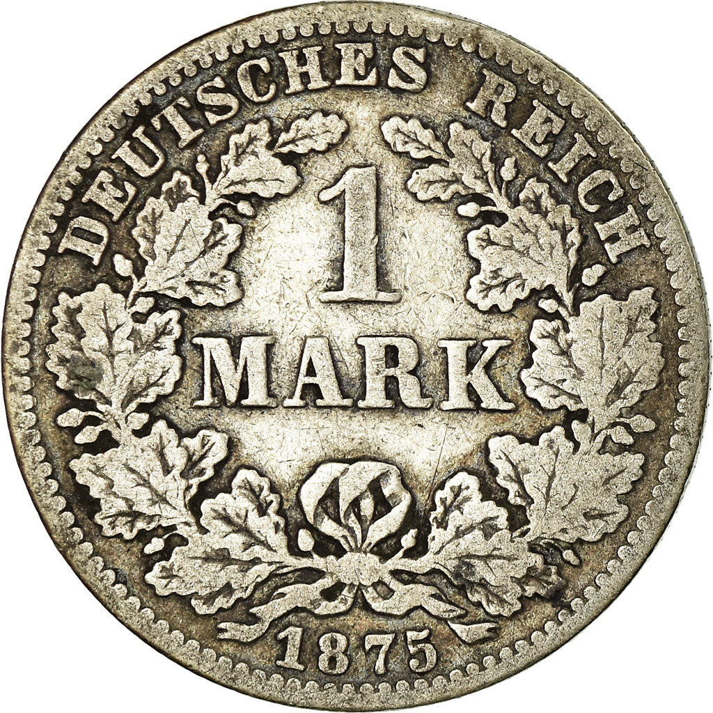 Coin, GERMANY - EMPIRE, Wilhelm I, Mark, 1875, Frankfurt, VF(20-25), Silver