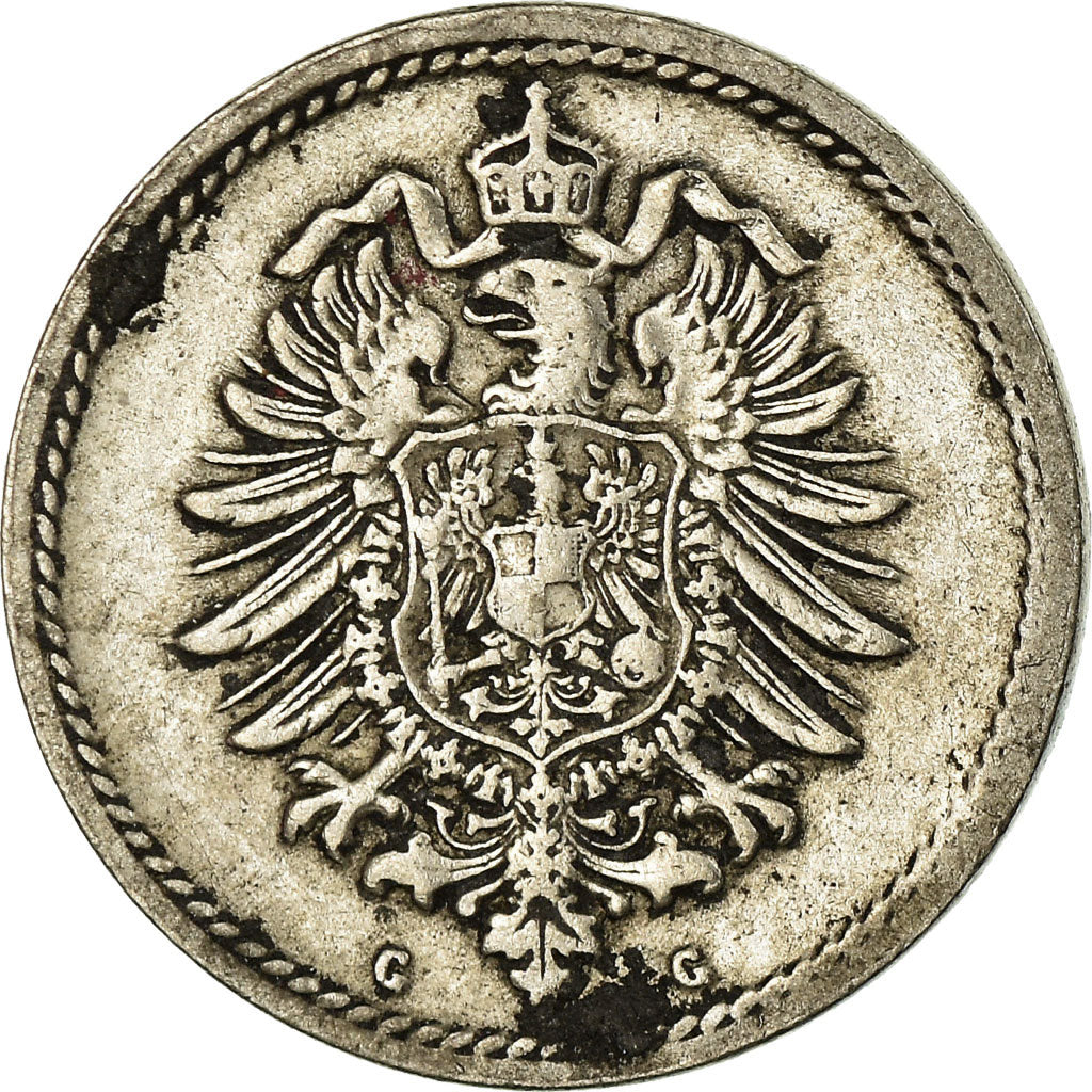 Coin, GERMANY - EMPIRE, Wilhelm I, 5 Pfennig, 1875, Karlsruhe, EF(40-45)