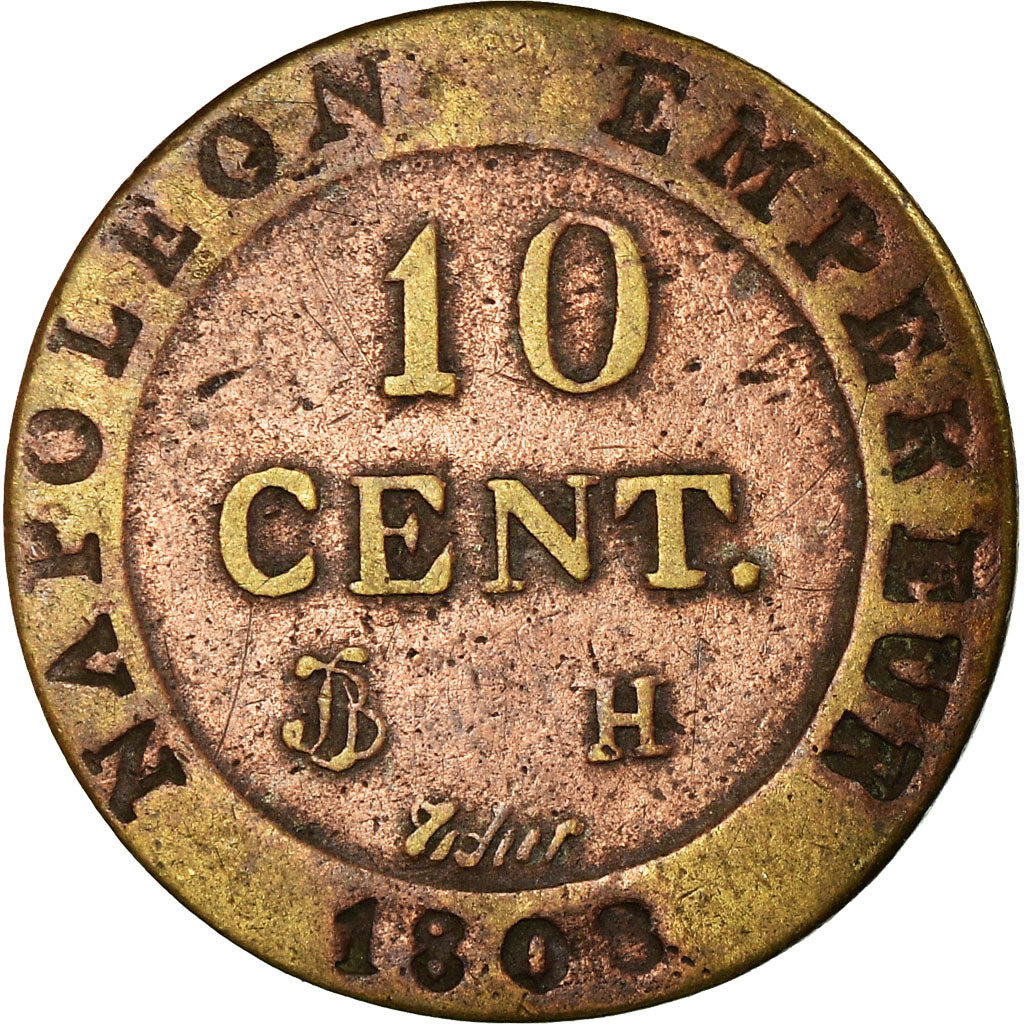 Coin, France, Napoléon I, 10 Centimes, 1808, La Rochelle, VF(30-35), Billon