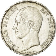 Moneta, Belgio, Leopold I, 5 Francs, 5 Frank, 1858, BB, Argento, KM:17