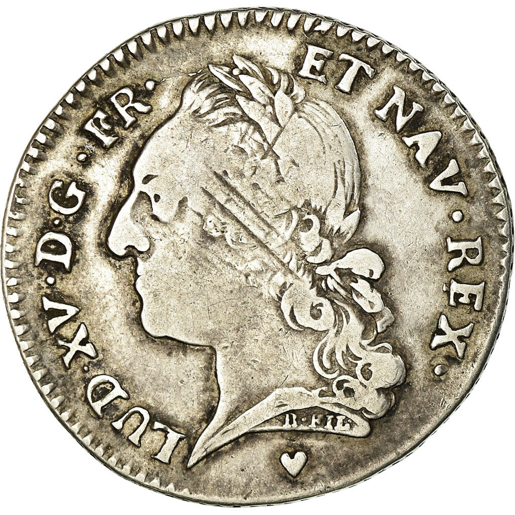 Münze, Frankreich, Louis XV, 1/5 Écu à la vieille tête, 24 Sols, 1/5 ECU