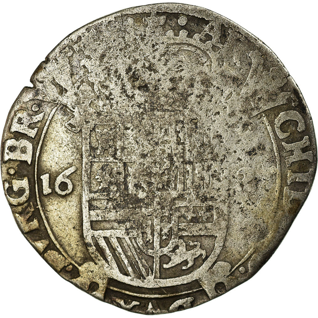 Coin, Spanish Netherlands, BRABANT, Philip IV, Escalin, 162(-), Uncertain Mint