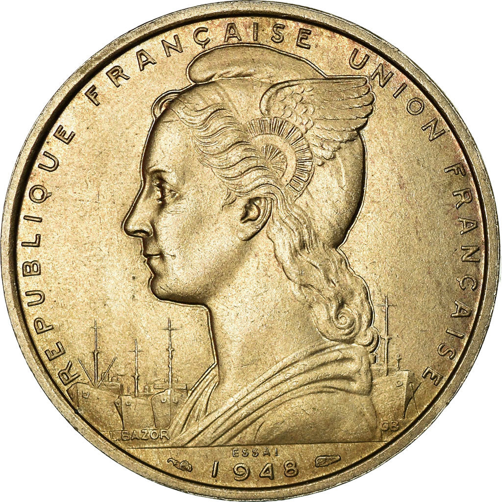 Münze, Französisch-Somaliland, 5 Francs, 1948, Paris, VZ, Copper-nickel