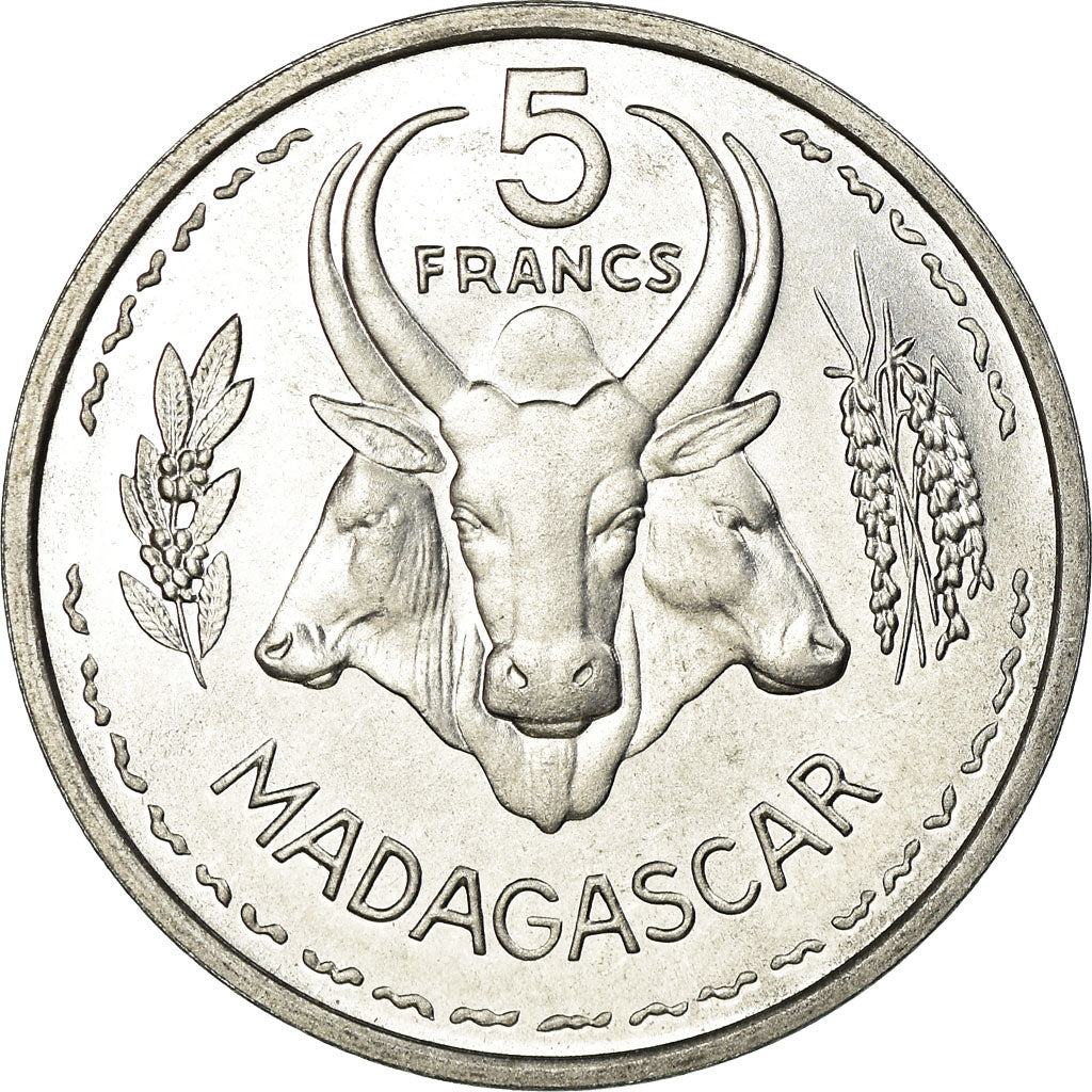 Coin, Madagascar, 5 Francs, 1953, Paris, ESSAI, MS(65-70), Aluminum, KM:E3