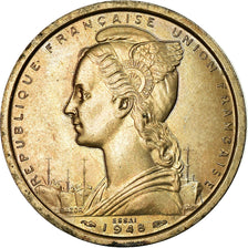 Coin, Togo, 2 Francs, 1948, Paris, AU(55-58), Copper-nickel, KM:E5, Lecompte:21