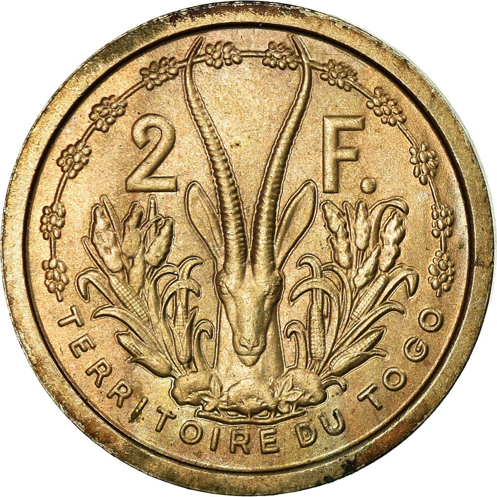 Coin, Togo, 2 Francs, 1948, Paris, AU(55-58), Copper-nickel, KM:E5, Lecompte:21
