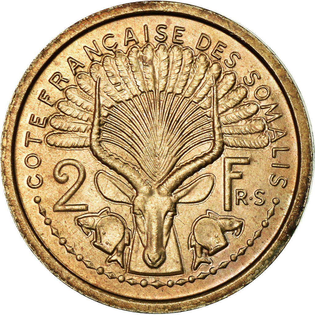 Coin, French Somaliland, 2 Francs, 1948, Paris, ESSAI, MS(63), Copper-nickel