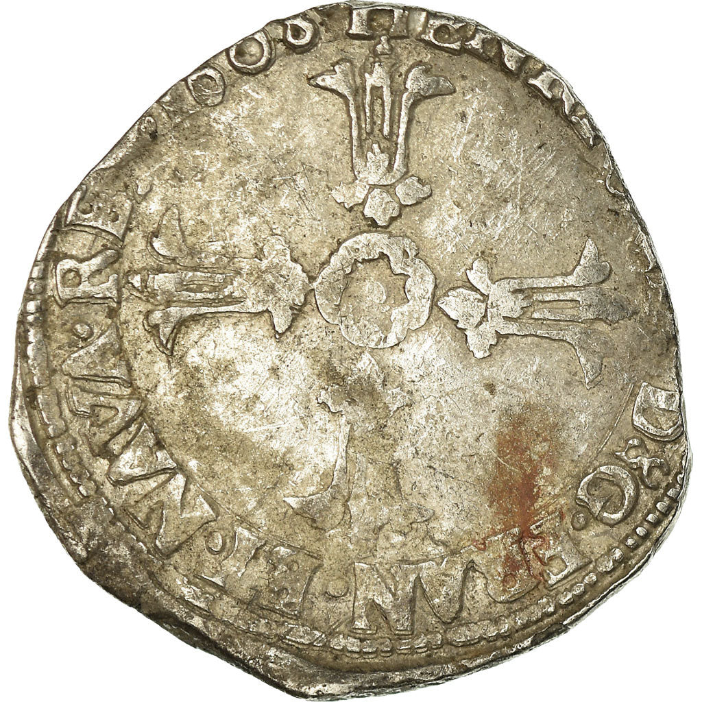 Coin, France, Henri IV, 1/4 d'écu à la croix feuillue de face, 1608, Bordeaux