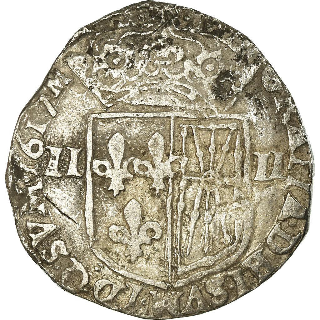 Moneta, Francja, Louis XIII, 1/4 Écu de Navarre, 1/4 Ecu, 1617, Saint Palais