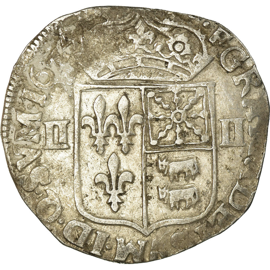 Moeda, França, Louis XIII, 1/4 Écu de Béarn, 1/4 Ecu, 1624, Morlaas