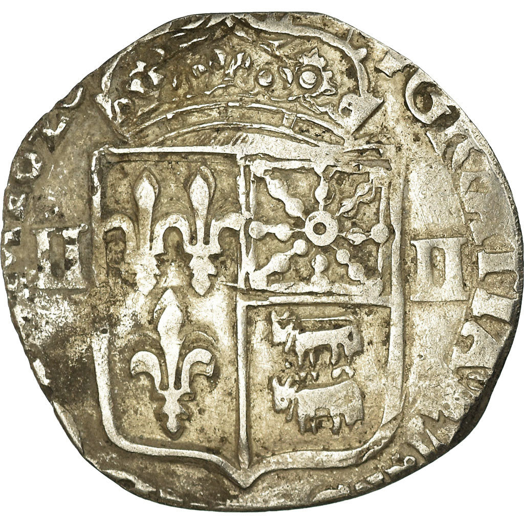 Monnaie, France, Louis XIII, 1/4 d'écu de Béarn, 162[6?], Morlaas, B+, Argent
