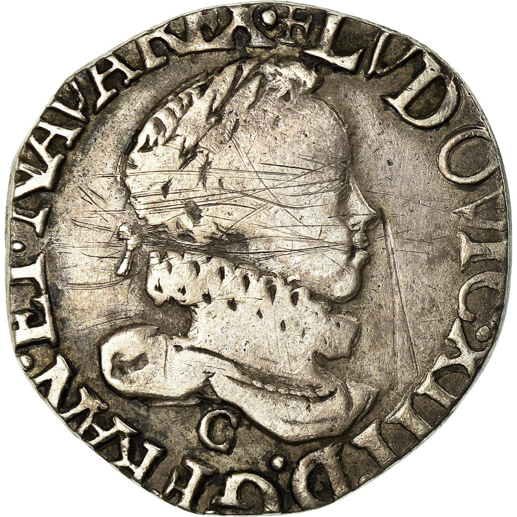 Moneta, Francia, Louis XIII, 1/2 Franc, grosse tête laurée au col fraisé, 1/2