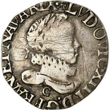 Moneta, Francia, Louis XIII, 1/2 Franc, grosse tête laurée au col fraisé, 1/2