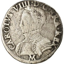 Coin, France, Charles IX, Teston, 1568, Toulouse, VF(20-25), Silver