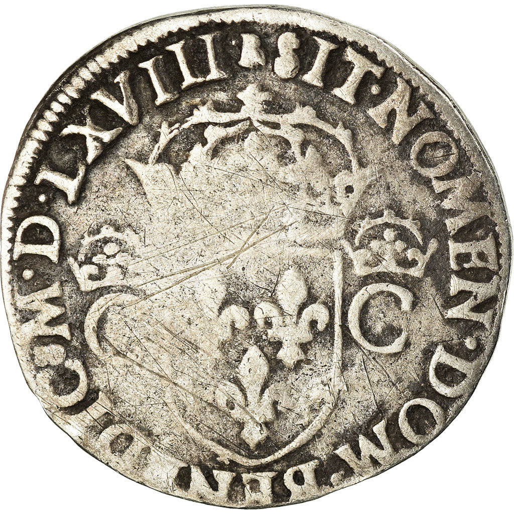 Coin, France, Charles IX, Teston, 1568, Toulouse, VF(20-25), Silver