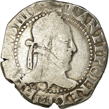 Moneta, Francja, Henri III, Franc au Col Plat, 1585, Angers, VF(30-35), Srebro