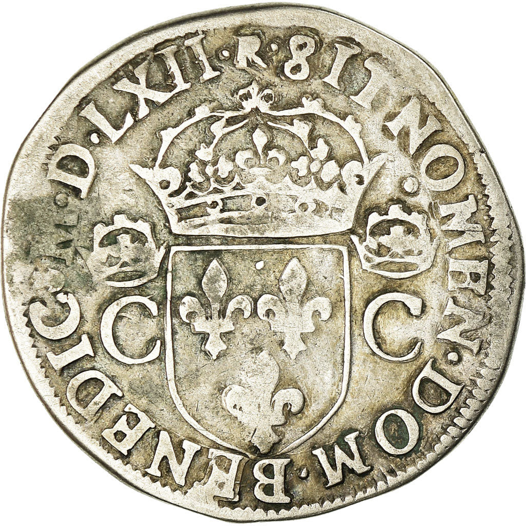 Coin, France, Charles IX, Teston, 1562, Toulouse, VF(30-35), Silver