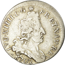 Münze, Frankreich, Louis XIV, 5 Sols aux insignes, 5 Sols, 1/16 ECU, 1702
