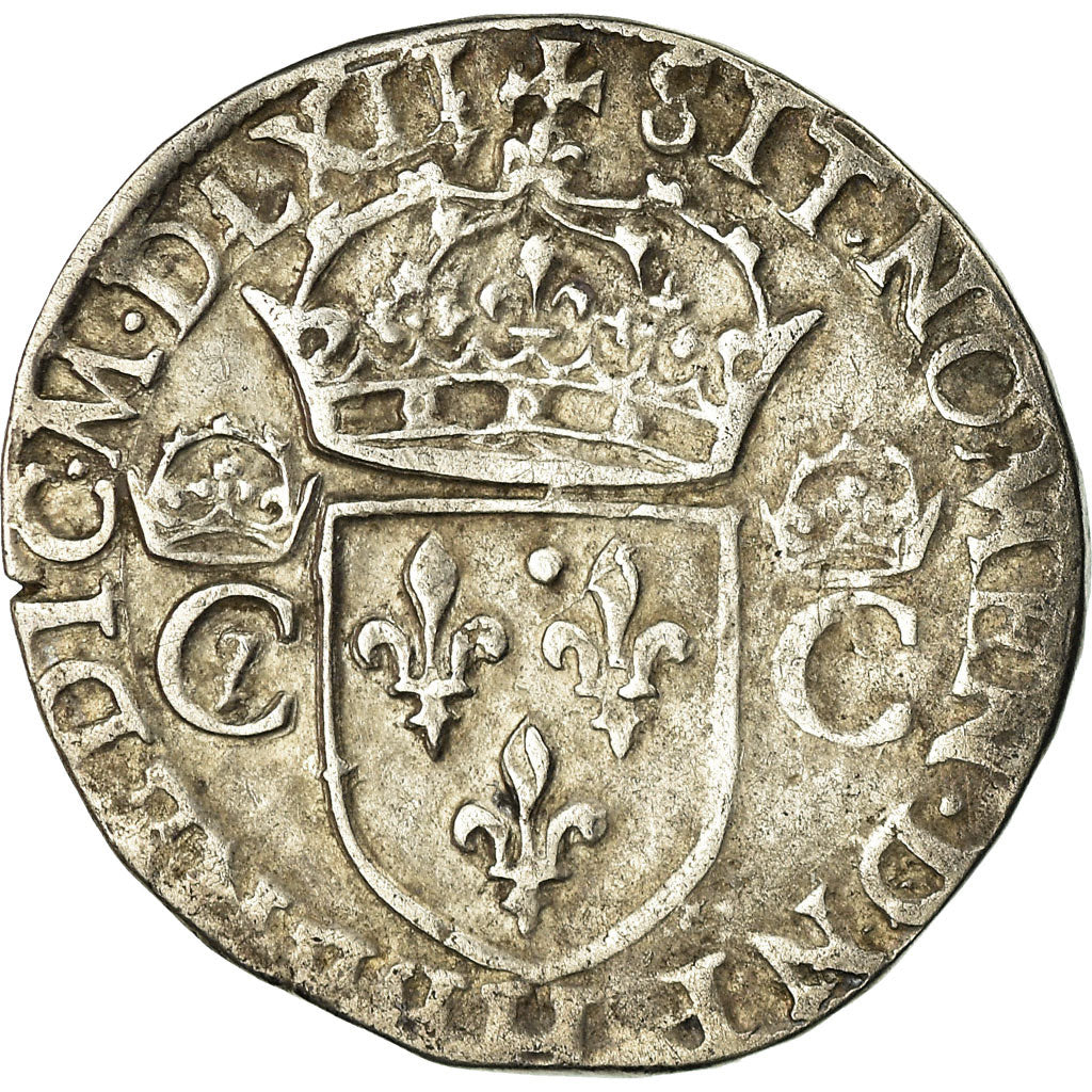 Coin, France, Charles IX, Teston, 1562, La Rochelle, EF(40-45), Silver