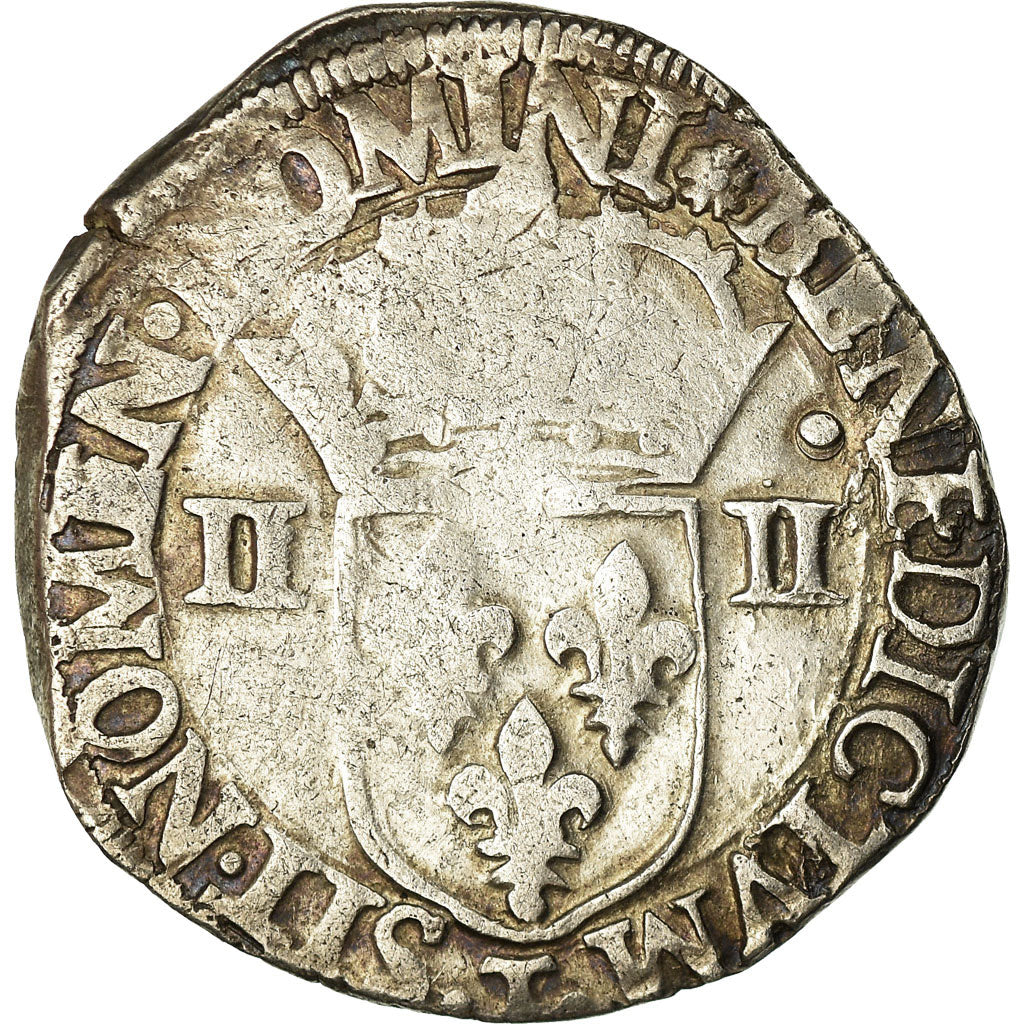 Munten, Frankrijk, Henri III, 1/4 d'écu à la croix de face, 158[4?], Nantes