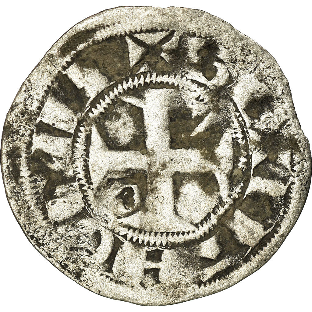 Moneta, Francia, Philippe II, Denier Parisis, 1191-1199, Saint-Omer, Very rare